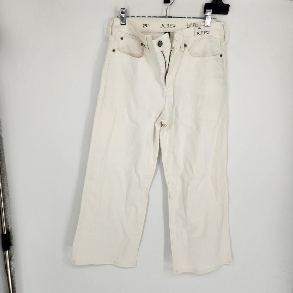 J.Crew Slim-Wide High Rise Super-Stretch Jeans White 29P CS128